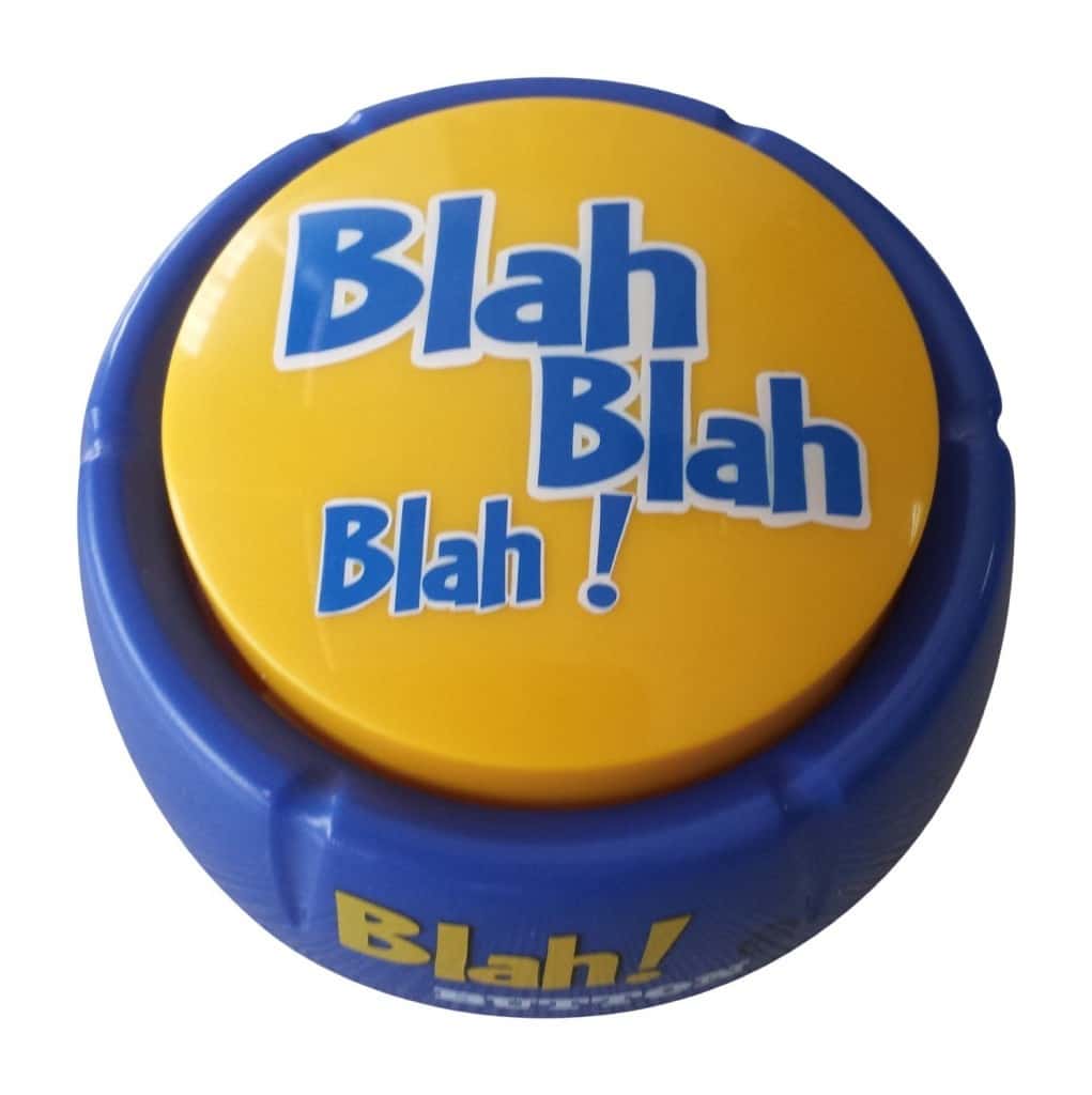 White Elephant Gifts: Blah Blah Blah Button