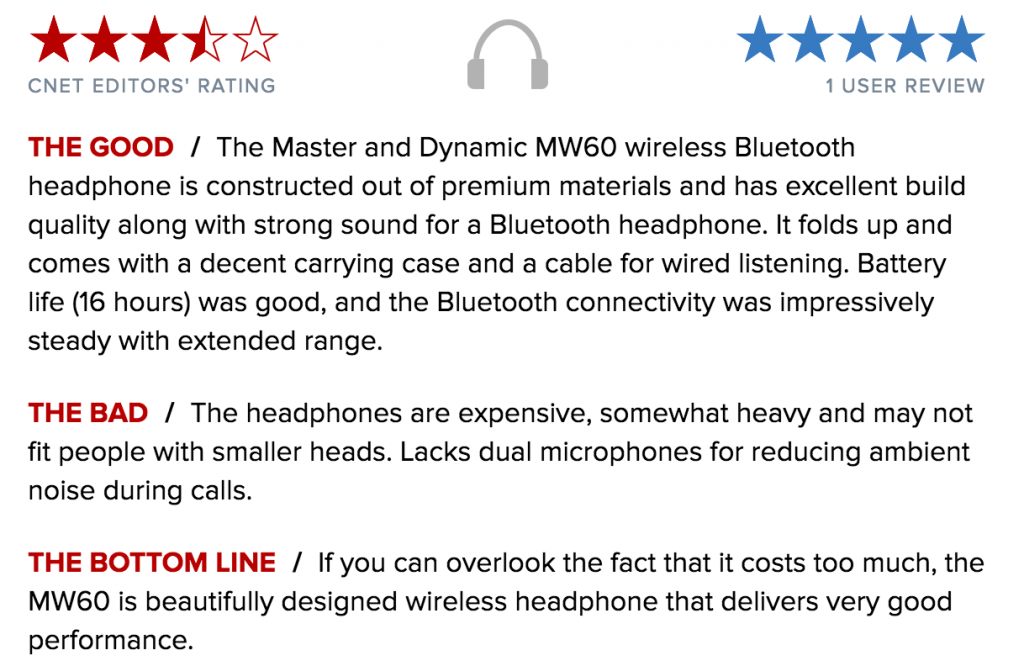 Business Gift ideas: Wireless headphone review by C-Net