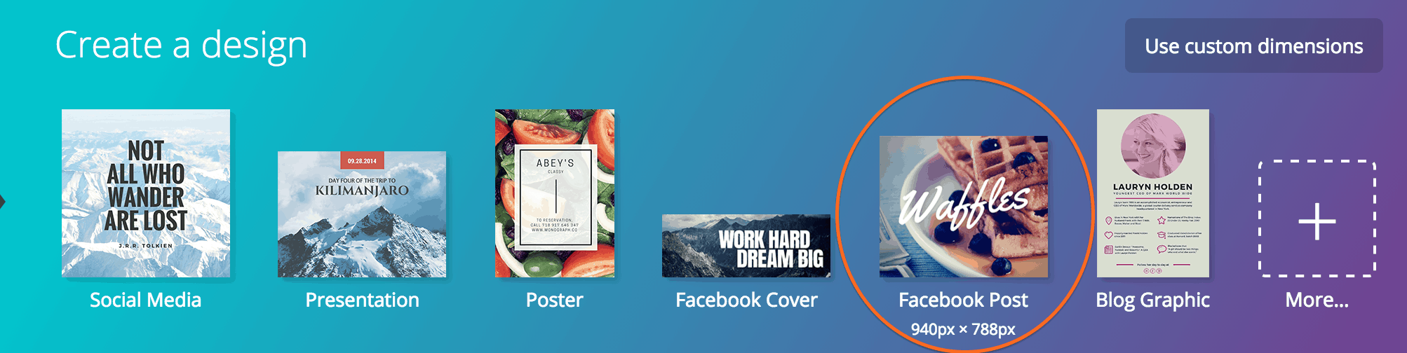 Use the Canva design Facebook Post template