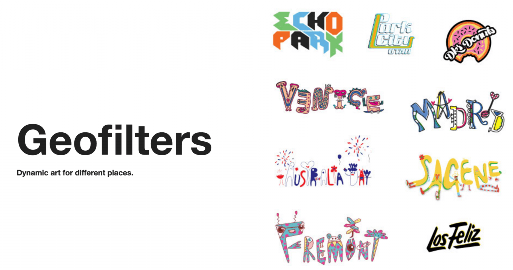 Snapchat Geofilters: Dynamic art for different places.