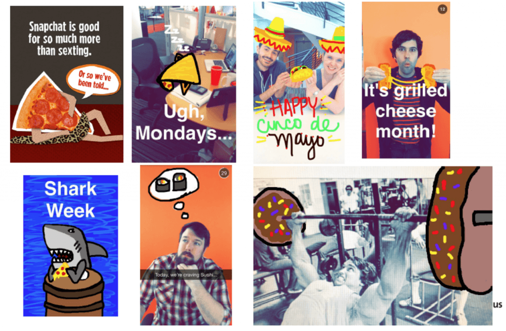 GrubHub focuses on building out an active community by sending out Snapchat messages that require responses.