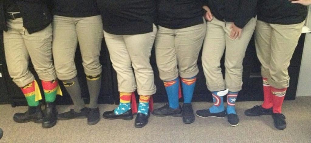 Office Halloween: Office super hero socks