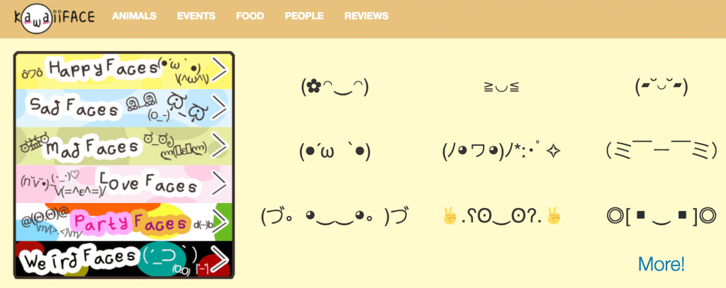 Kawaii face emoticons