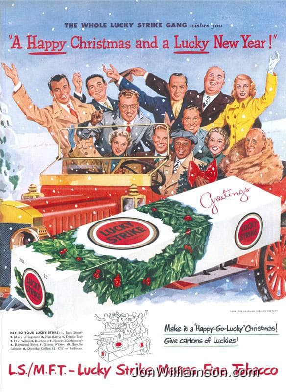 Vintage holiday ads: Luck Strike Gang