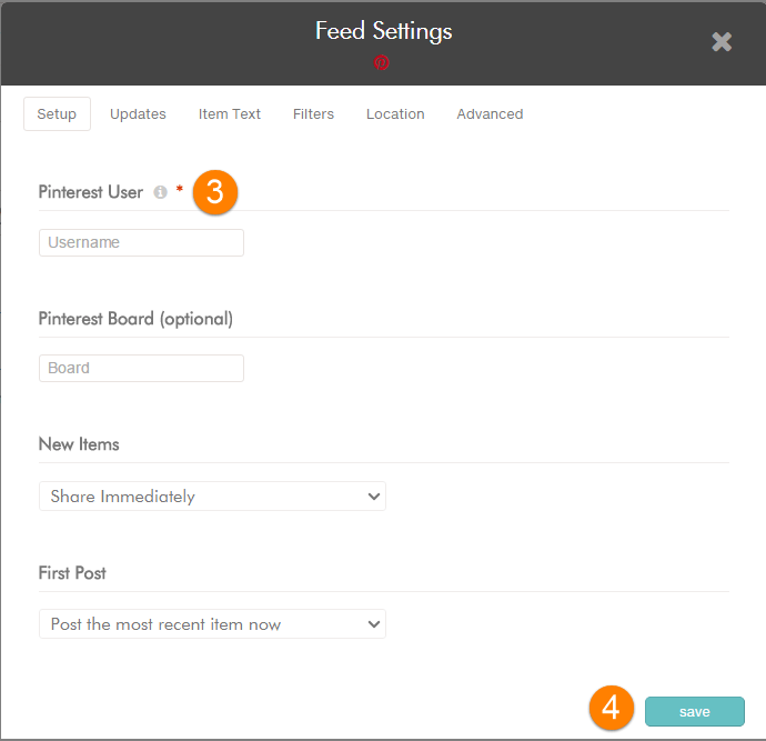 Pinterest RSS Step 3 & 4
