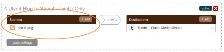 How to add an RSS feed to a dlvr.it route and use it to get more Tumblr followers