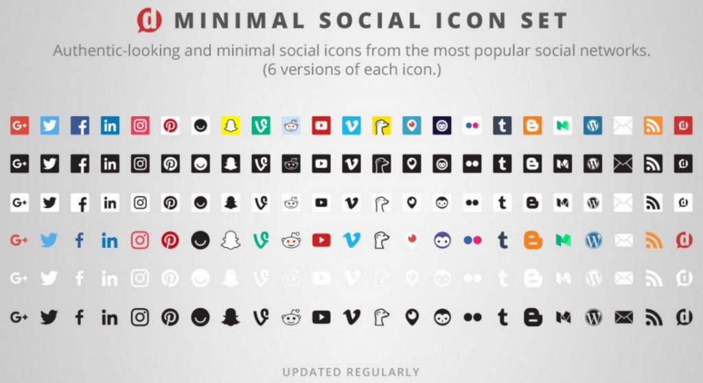 social media icons with names