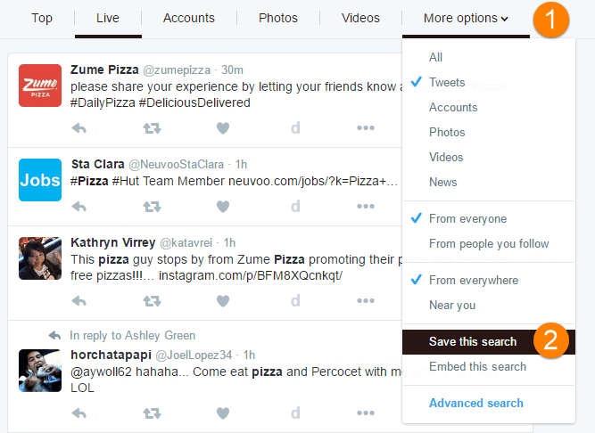 Twitter Search: How to save a Twitter Advanced search query