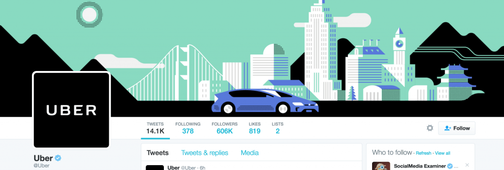 Image of Uber's Twitter headers template