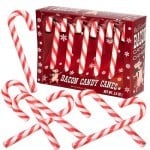 White Elephant Gifts: Bacon candy canes to hang around the office