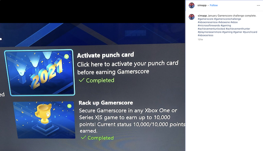 You can score 10,000 Microsoft Rewards points by earning Xbox Gamerscore in  May