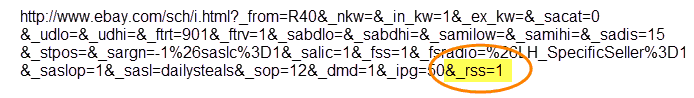 eBay store to RSS - Advanced Search Output URL plus RSS 