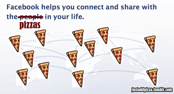 Valentine's Day marketing strategy:: Facebook helps you connect with pizza's in your life.