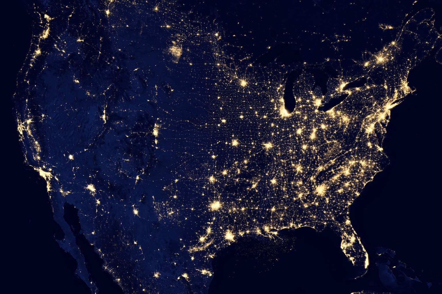 USA from space at night